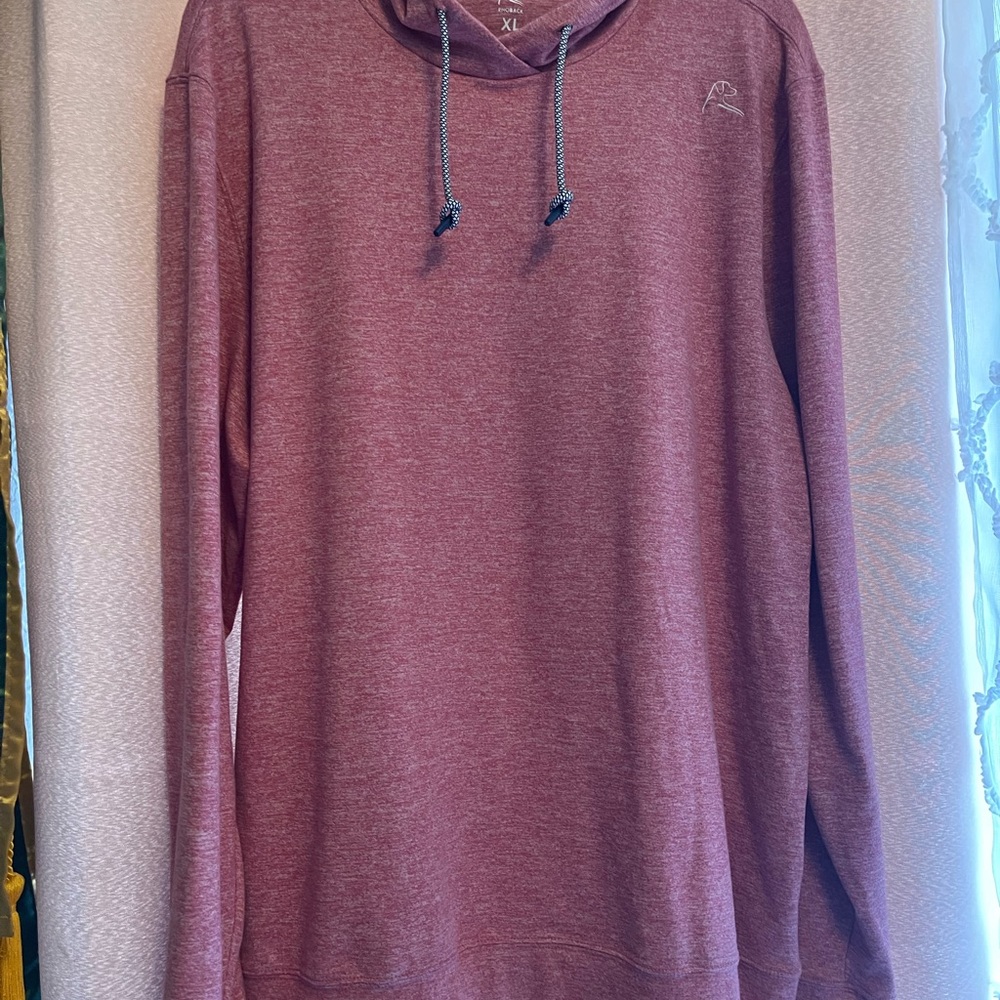 Rhoback Heather Red Hoodie Soft Knit Pullover